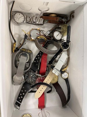 Lot 2330 - Box of ladies and gents wristwatches including...