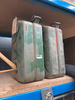 Lot 4635 - 2 army green jerry cans