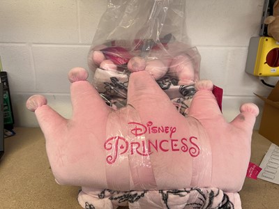 Lot x3 Disney Princess throws and crown cushions