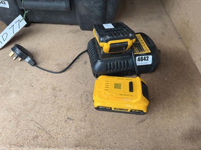 Lot 4642 - 2 Dewalt drill batteries plus battery charger
