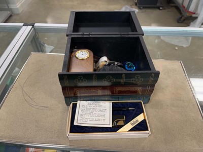 Lot 2343 - Jewellery box shaped as books, with contents...