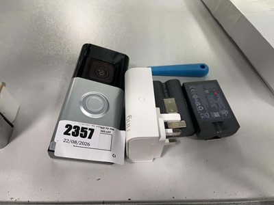 Lot 2357 - Ring doorbell and chime, plus 2 batteries