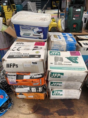 Lot 4690 - Multiple boxes of nail gun nails inc, NFP,...