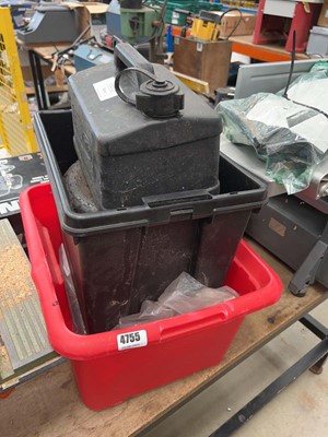 Lot 4755 - Oil can, wheel, selection of various spanners etc