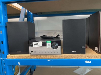 Lot 2438 - Phillips micro music system TAM4205M2 with two...