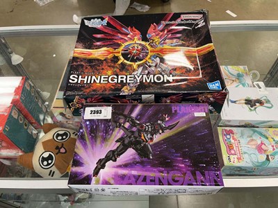 Lot 2393 - Boxed Bandai Shinegreymon robot figure, plus...