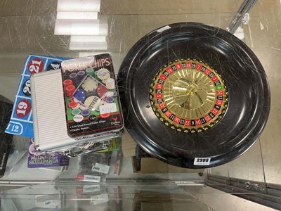 Lot 2396 - Roulette table and poker chips