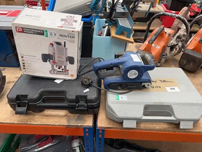 Lot 4791 - 240v sander, Performance Power router, rotary...