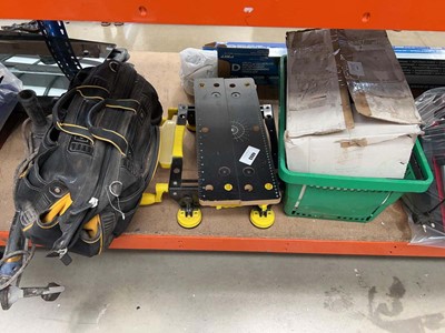 Lot 4803 - 240v angle grinder, mini work bench and a...
