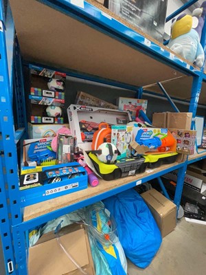 Lot 3383 - Large shelf of mixed toys, paddling pools etc.