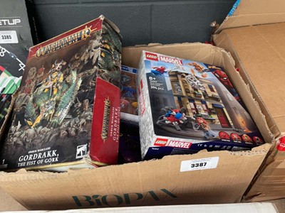 Lot 3387 - Box of mixed toys including Warhammer, Lego...