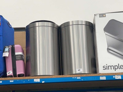 Lot 3499 - 2 stainless steel motion senor bins