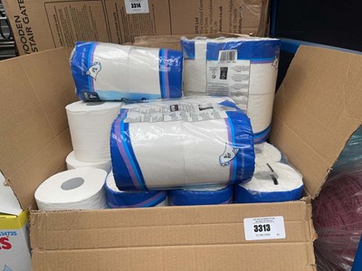 Lot 3313 - Box of Kirkland toilet roll, box of Huggies...