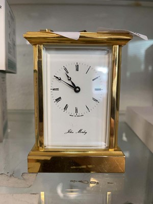 Lot 2491 - John Morley carriage clock with key