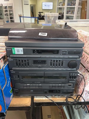 Lot 2507 - Sanyo music system consisting of turntable,...
