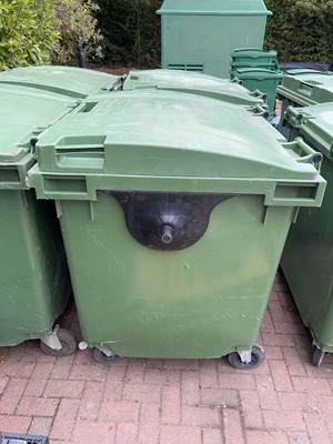 Lot 4328 - Green 1100 litre 4 wheeled commercial waste bin