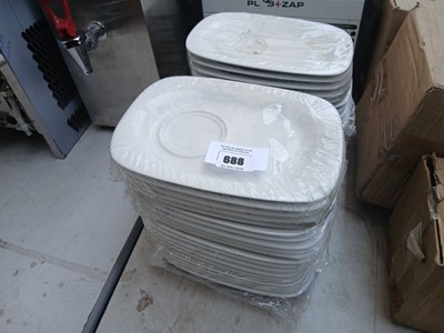 Lot 688 - 2 stacks of soup and bread plates
