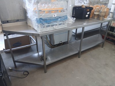 Lot 698 - Large custom built stainless steel preparation...