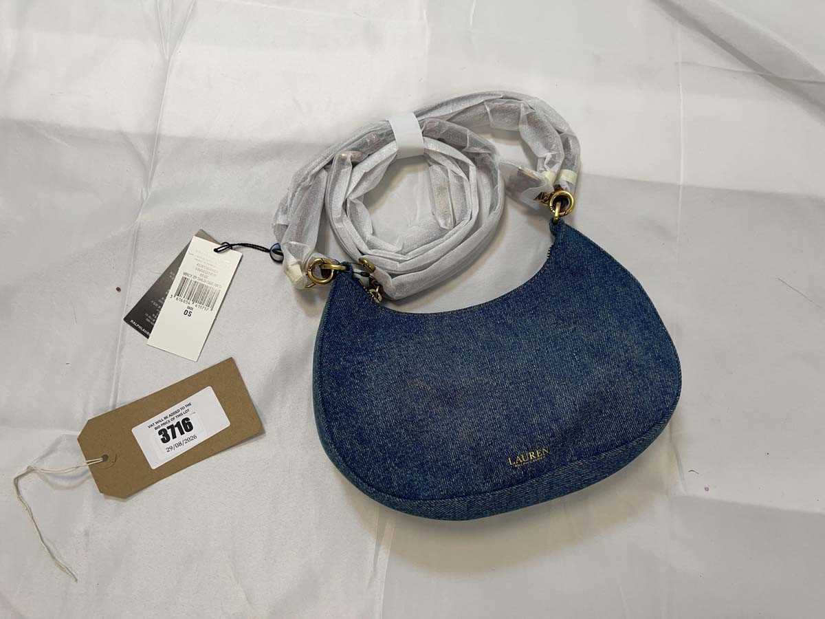 Lot 3716 - Ralph Lauren blue zip around handbag