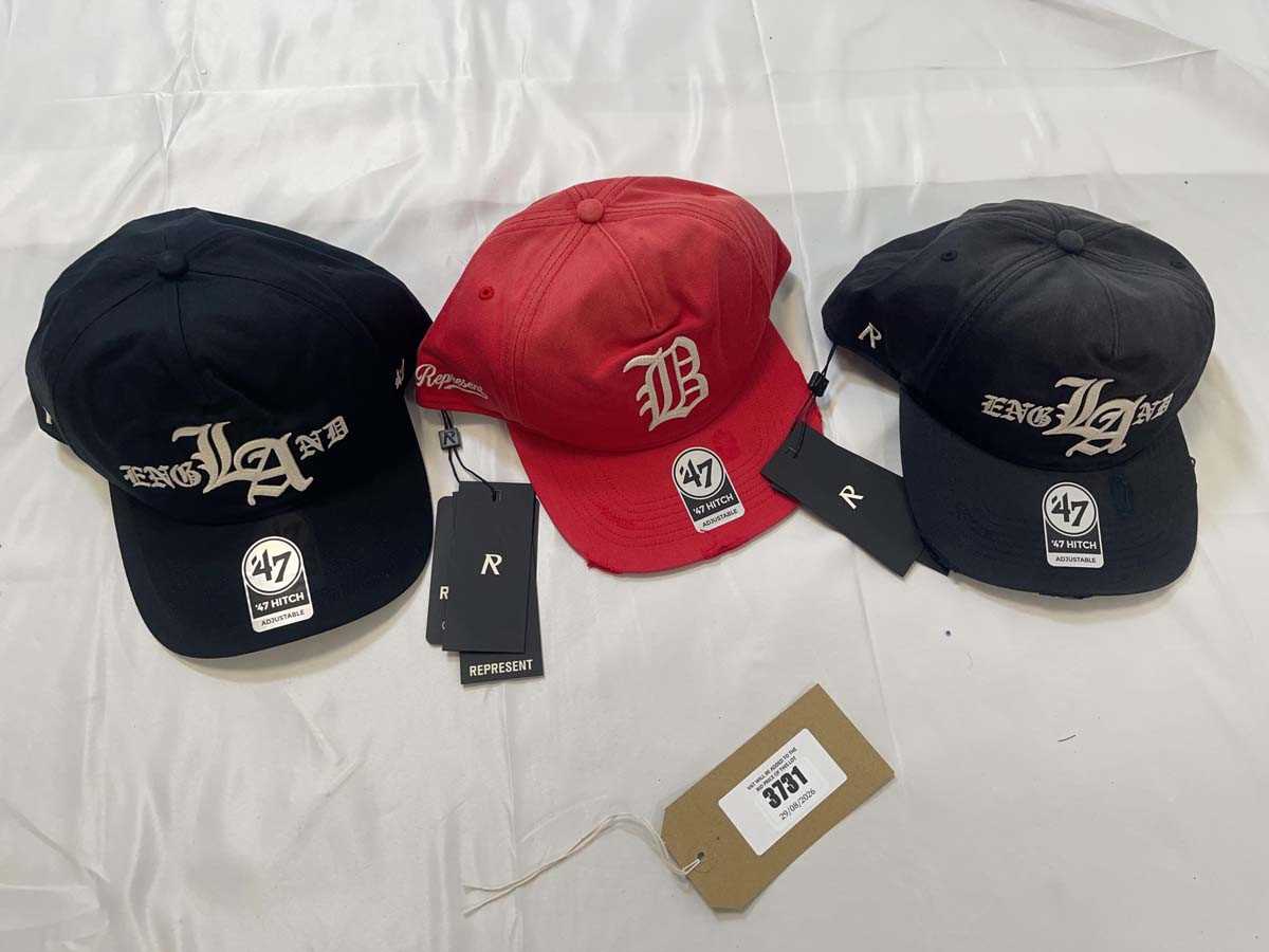 Lot 3731 - 3x Represent caps
