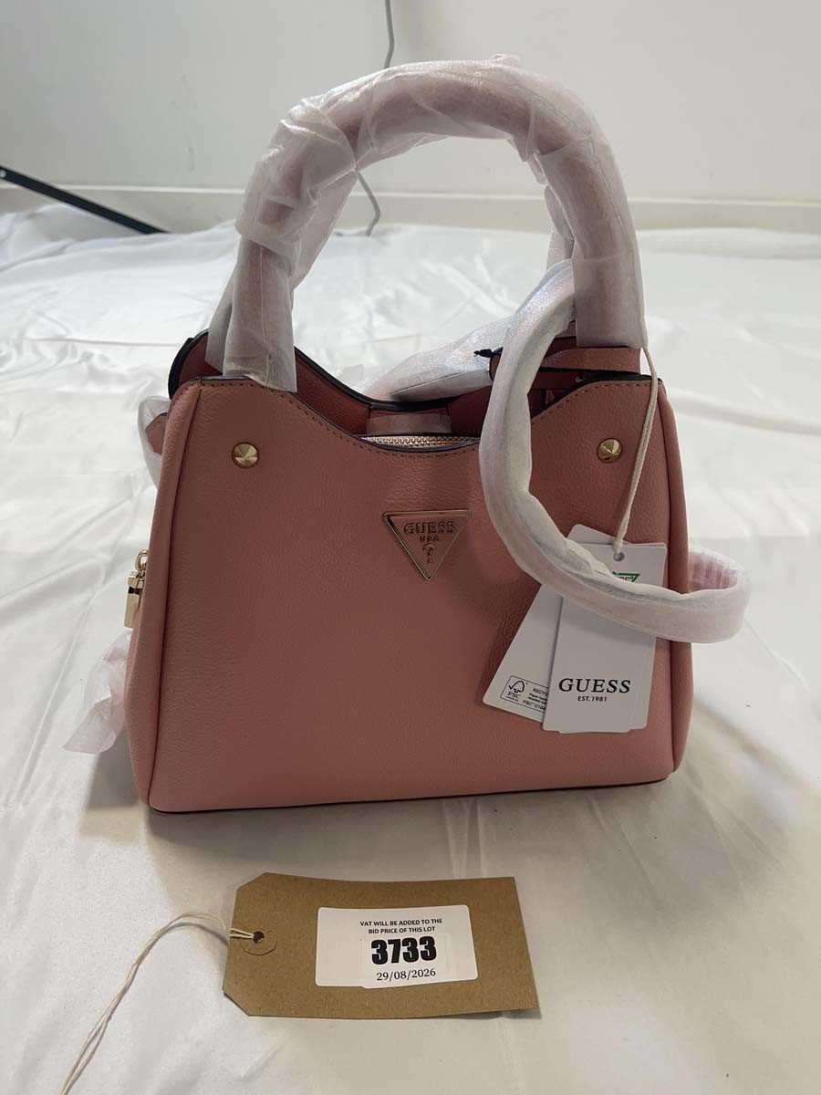 Lot 3733 - Guess Los Angeles coral pink meridian II handbag