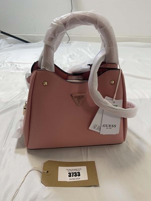 Lot 3733 - Guess Los Angeles coral pink meridian II handbag