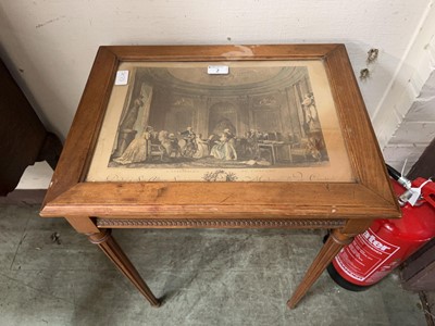 Lot 2 - Hardwood occasional table with supports plus a...