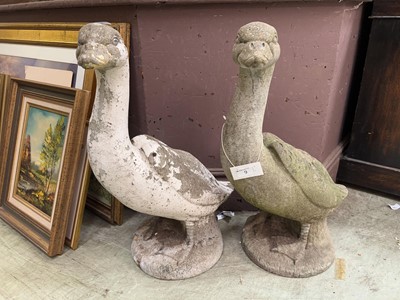Lot 9 - 2 concrete garden ornaments of ducks