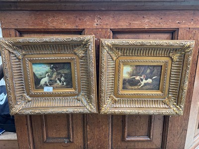 Lot 10 - 2 ornate framed dog hunting prints
