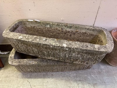 Lot 12 - 2 concrete trough planters