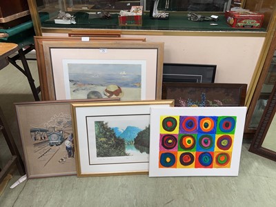 Lot 25 - 7 framed and glazed pictures plus framed and...