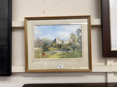 Lot 38 - Framed and glazed watercolour, signed GB...