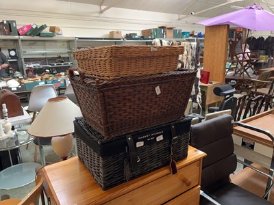 Lot 62 - Harvey Nichols wicker basket and 2 other...
