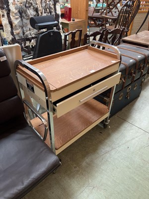Lot 64 - Axminster tool trolley with drawer and wooden...