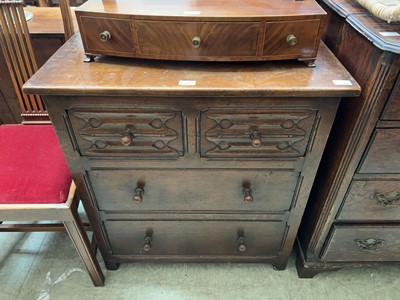 Lot 69 - Oak chest of drawers, 2 over 2
