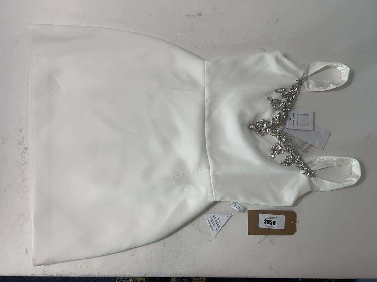 Lot 3850 - Nadine Merabi Blair White Draped mini dress...
