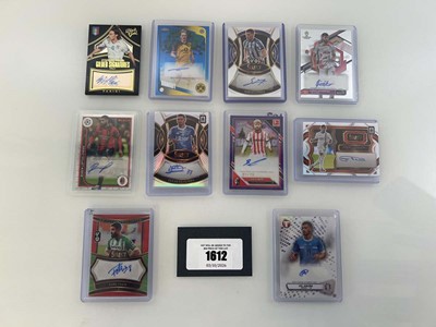 Lot 1612 - (10) Autograph Football trading cards, some...