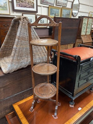 Lot 76 - Oak 3 tier folding cake stand