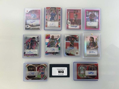 Lot 1613 - (10) Autograph Football trading cards, some...