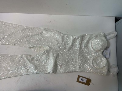 Lot 3851 - Nadine Merabi Lucinda white sequin jumpsuit...