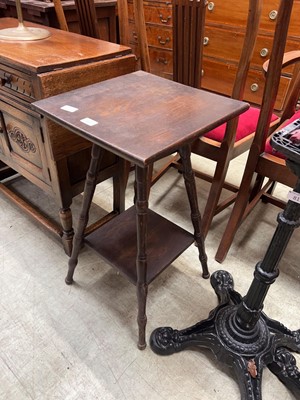 Lot 80 - A Victorian oak plant stand with shelf under