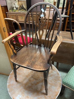 Lot 84 - Wheel-back spindle arm chair
