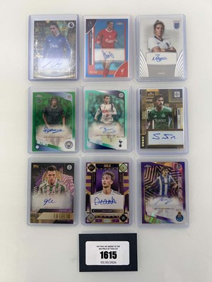 Lot 1615 - (9) Autograph Football trading cards, some...