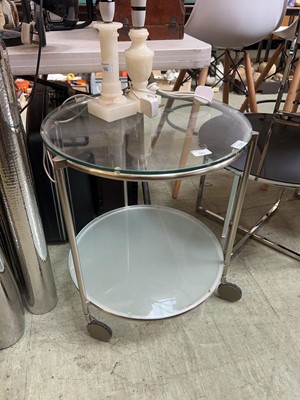 Lot 95 - Circular trolley with glass shelves