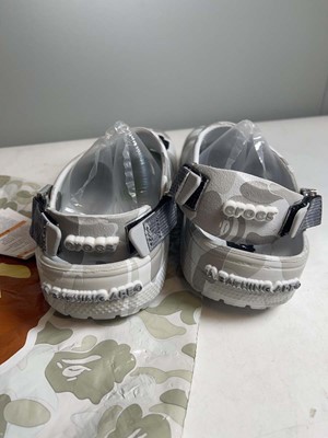 Lot 3785 - Crocs x A Bathing Ape UK5/6 bape classic clogs