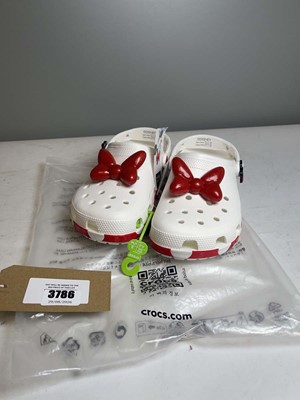 Lot 3786 - Crocs X Disney UK7/8 Minnie Mouse classic clogs