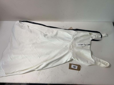 Lot 3857 - 2x Oddmuse square neck midi dresses white (M/L)