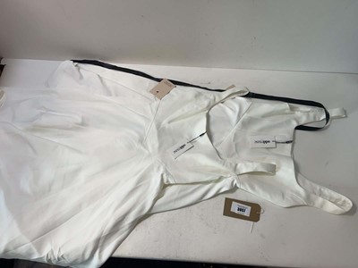 Lot 3857 - 2x Oddmuse square neck midi dresses white (M/L)