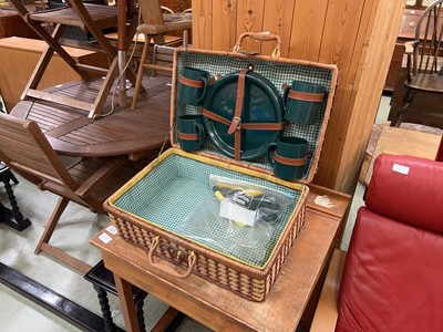 Lot 114 - Wicker picnic basket and contents