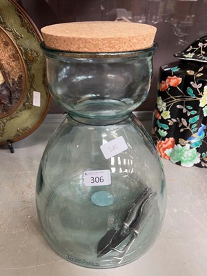 Lot 306 - A large glass terranium with cork and...